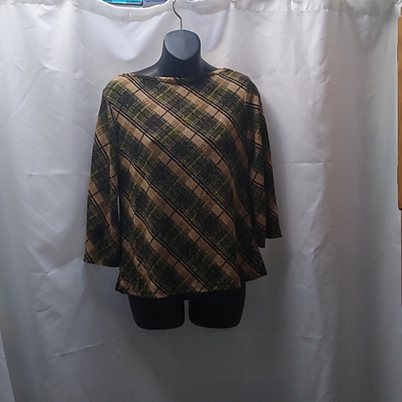 Kathy Ireland golf and green plaid shirt - Picture 1 of 5